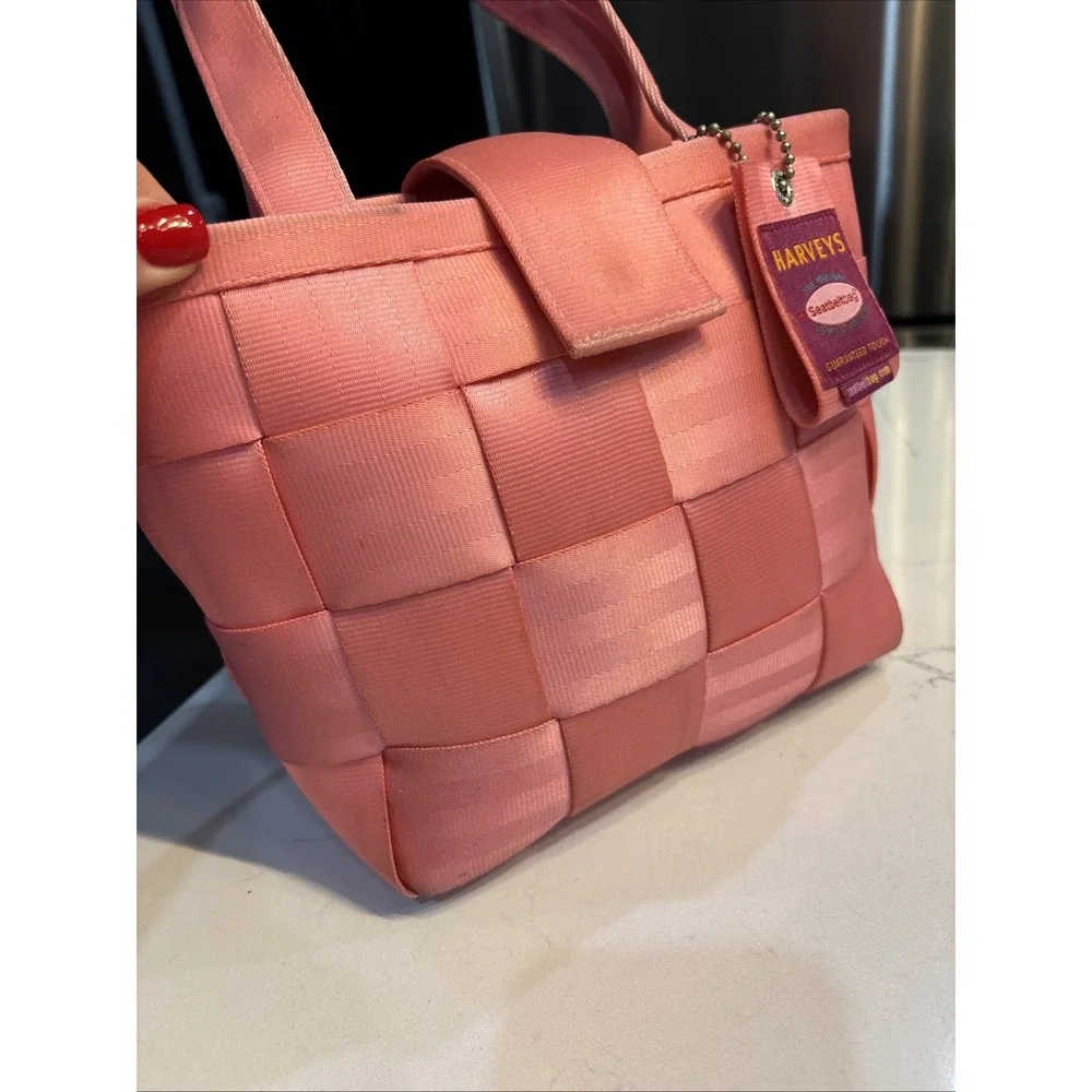 Harveys Seatbelt Bag Pink Woven Tote Handbag Shoulder Purse Medium